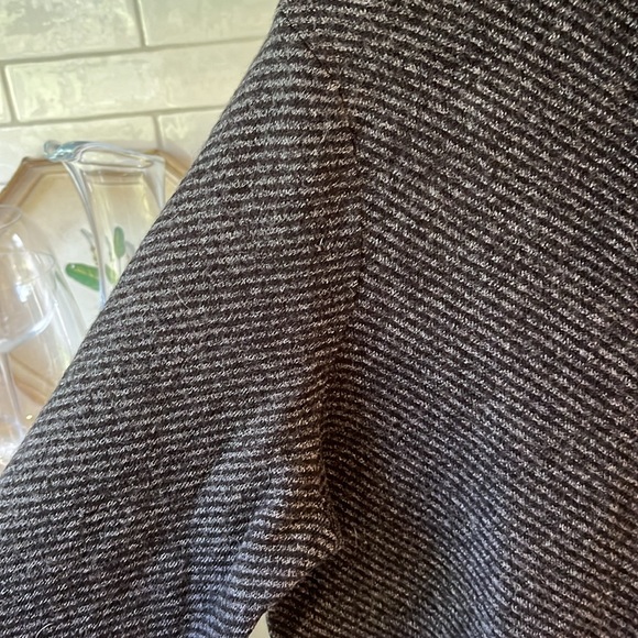 EUC Ted Baker London 1/4 zip crew neck wool blnd long sleeve black/white sweater - Picture 3 of 13